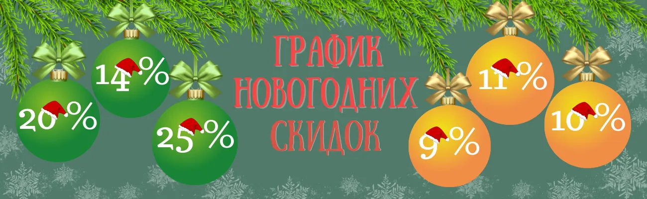 График новогодних скидок декабрь 2022 - январь 2023
